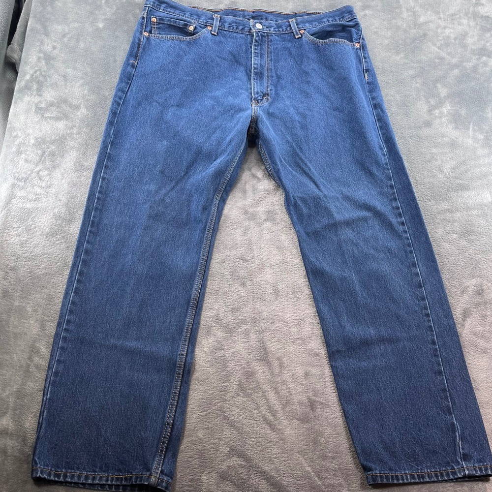 Levis 505 Regular Fit Straight Leg Blue Denim Jeans Mens 42x32 Medium Wash